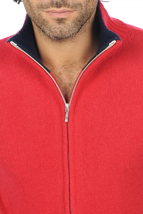 Cachemire pull homme epais maxime rouge velours marine fonce 4xl
