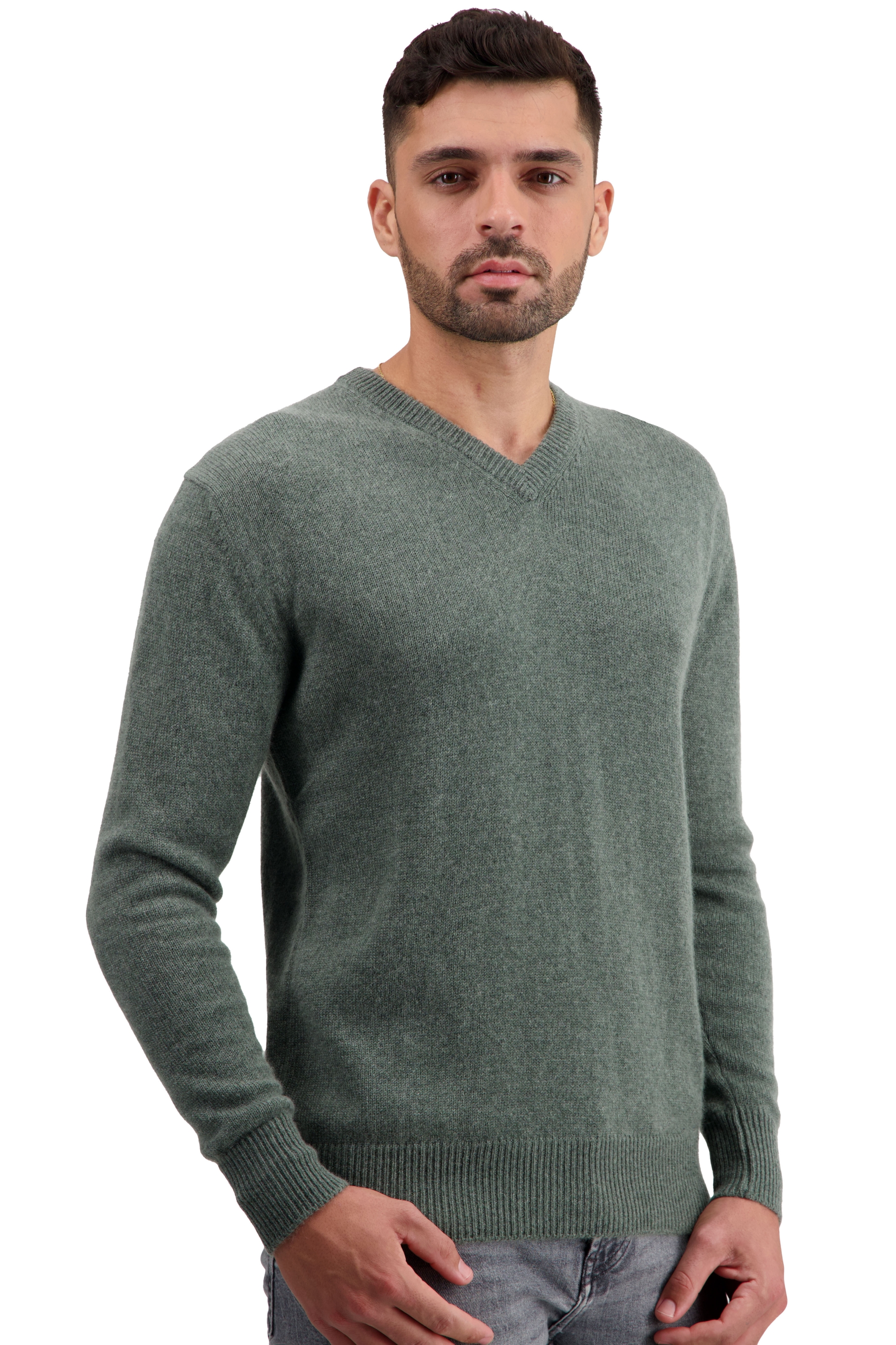 Cachemire pull homme epais tour first military green m