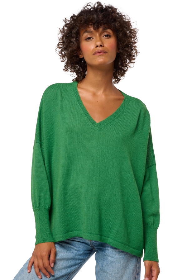 Pull cachemire Femme Col V 100 Cachemire Mahogany Cachemire