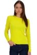 Cachemire pull femme col rond line jaune citric 