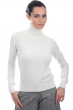 Cachemire pull femme col roule lili natural ecru s