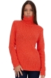 Cachemire pull femme col roule vicenza peach bloody orange l