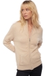 Cachemire pull femme zip capuche akemi natural beige rose pale xs