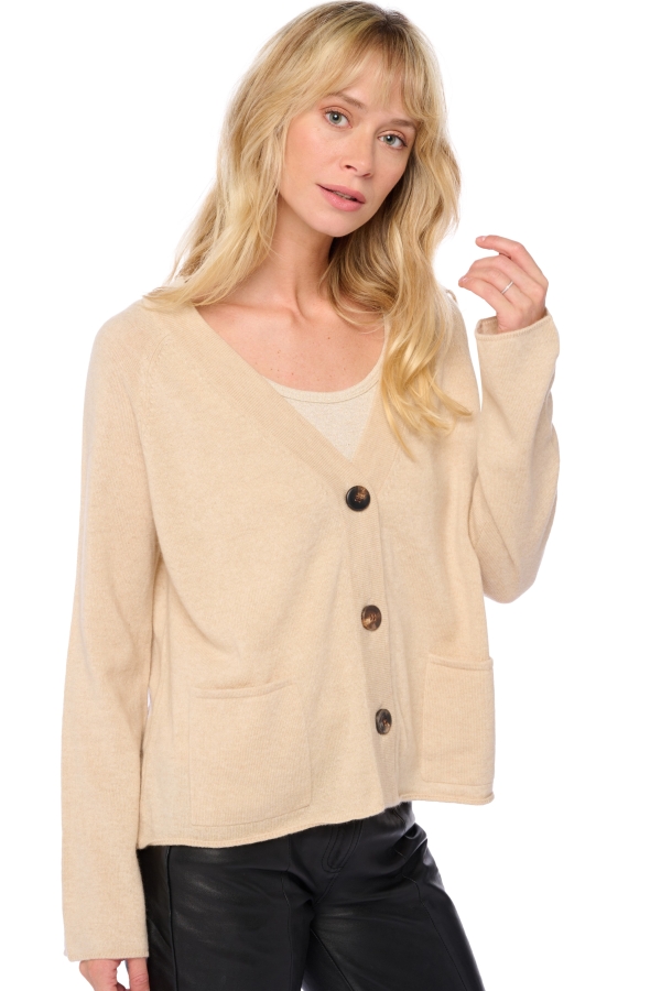 Cachemire gilet femme chana natural beige t3