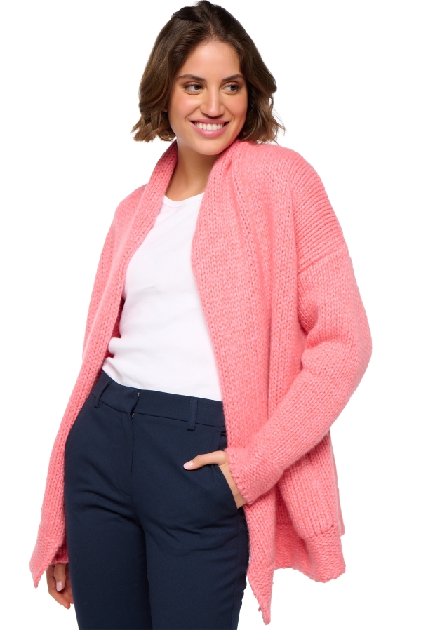 Cachemire gilet femme vienne peach rose l