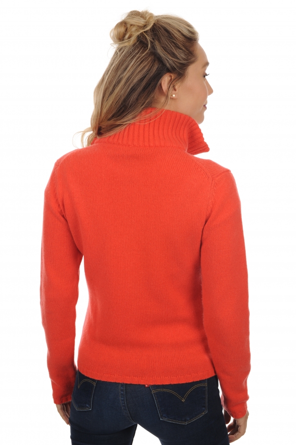 Cachemire pull femme zip capuche elodie corail lumineux xl