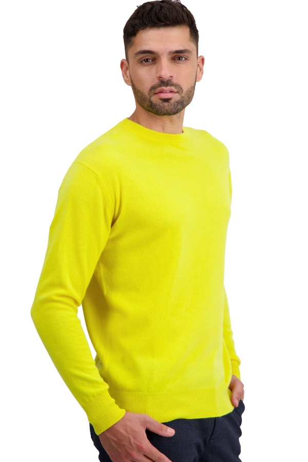 Cachemire pull homme col rond nestor jaune citric m