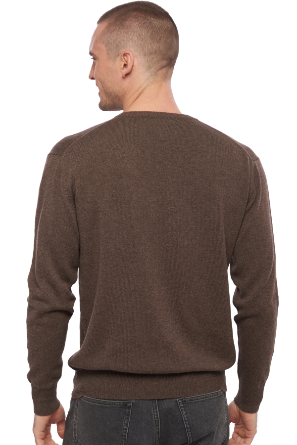 Cachemire pull homme col v hippolyte marron chine 