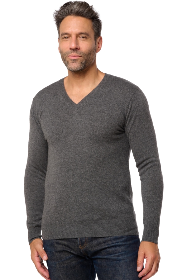 Cachemire pull homme col v tor first dark grey 2xl