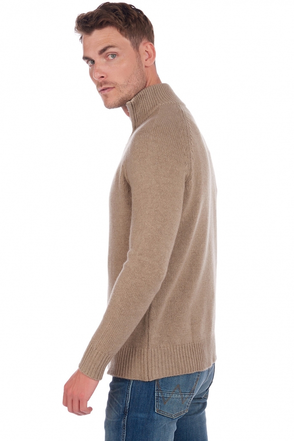 Cachemire pull homme epais angers natural brown natural beige s