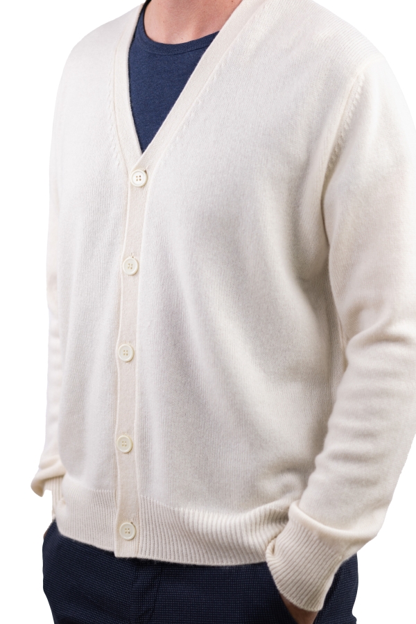 Cachemire pull homme epais leon natural ecru 4xl