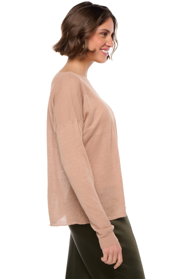 Lin pull femme col rond sheila latte s