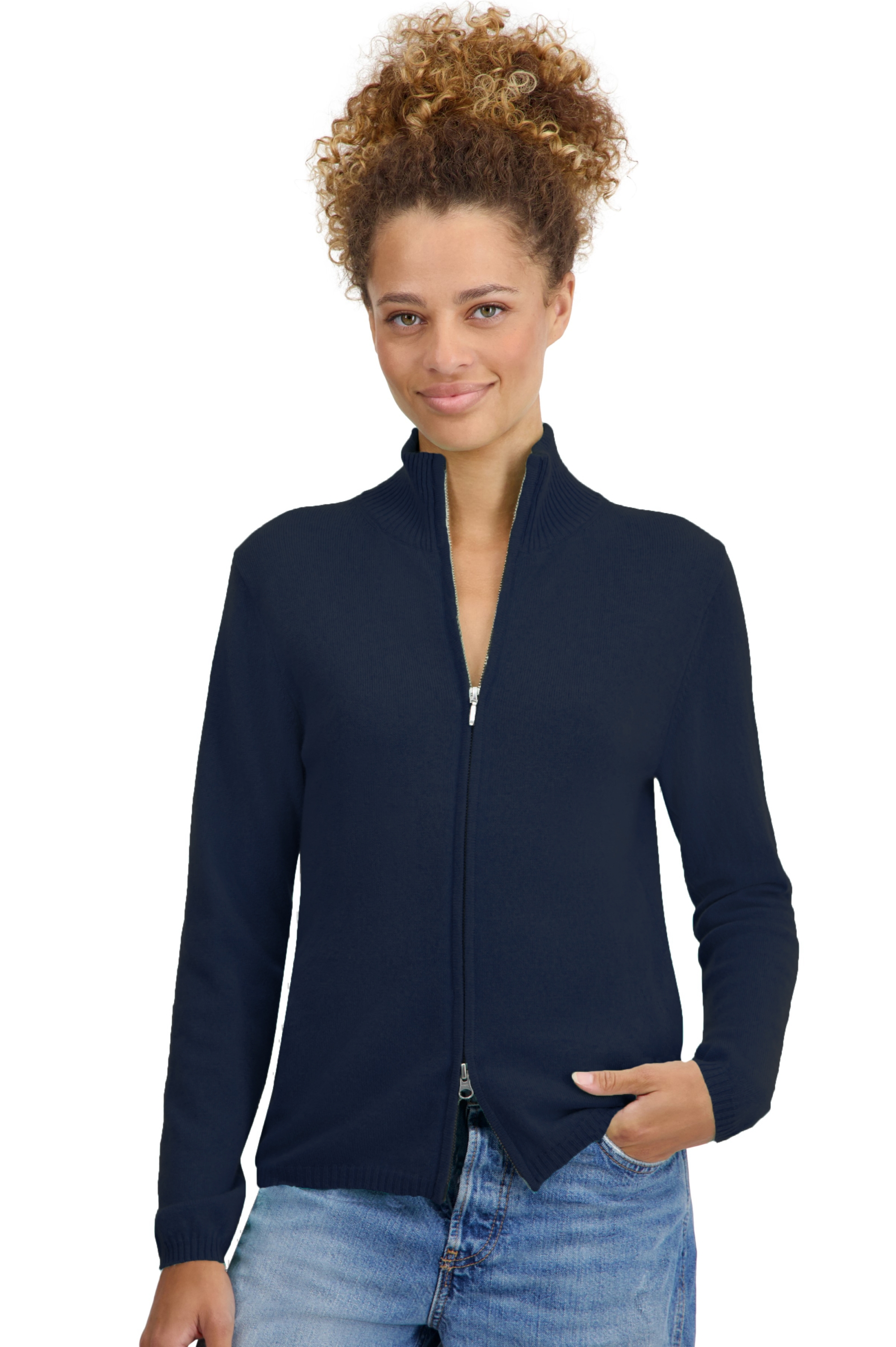 Cachemire gilet femme thames first marine fonce xl