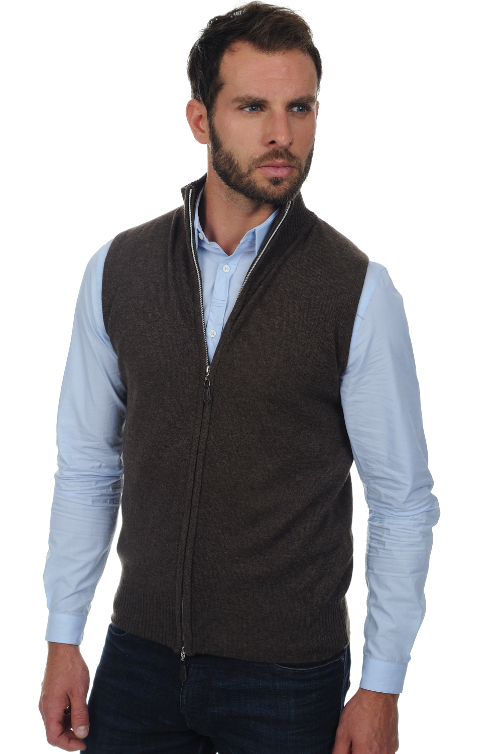 Cachemire gilets debardeurs homme dali marron chine 