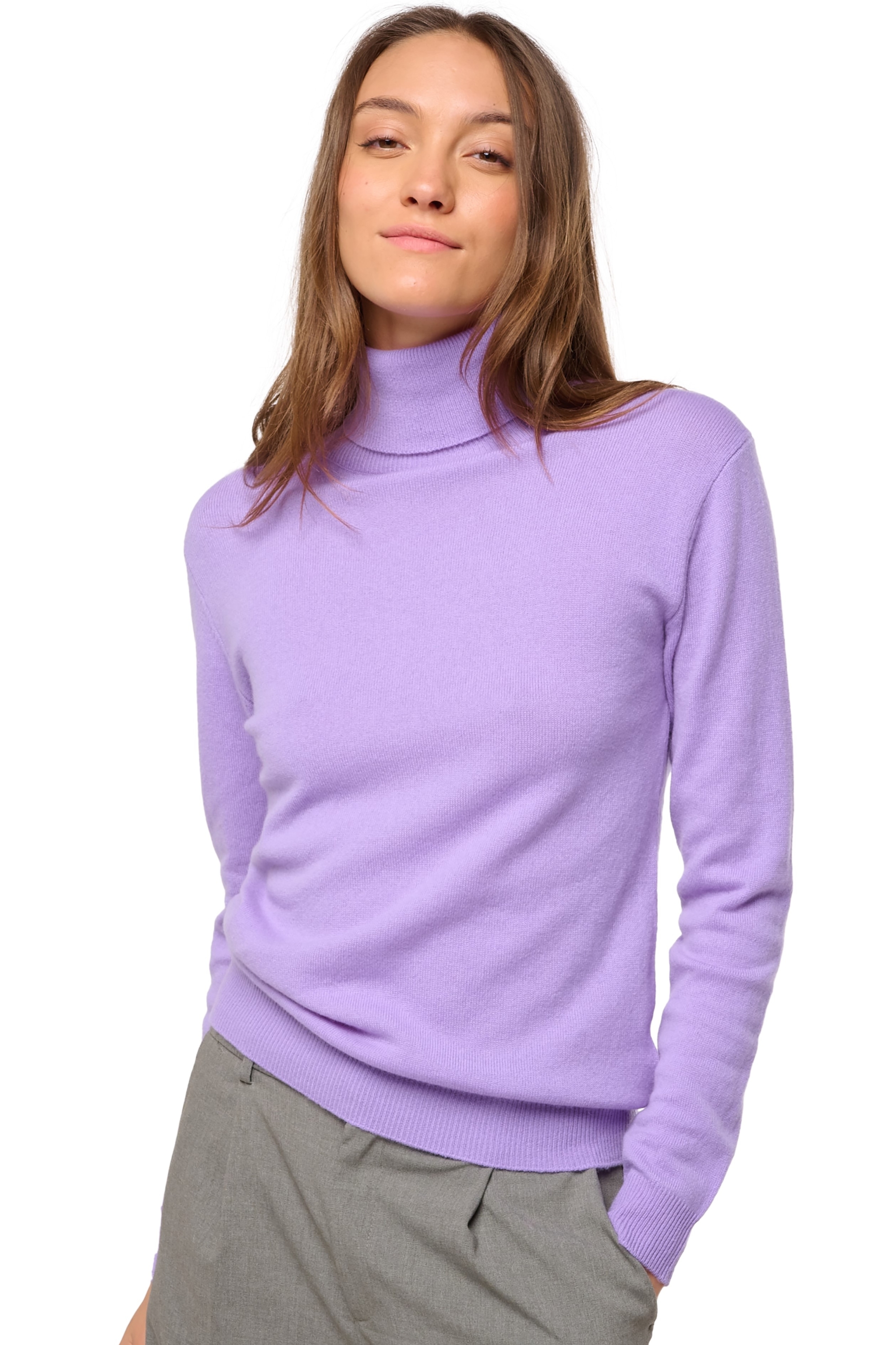 Cachemire pull femme col roule tale first violine purple xs