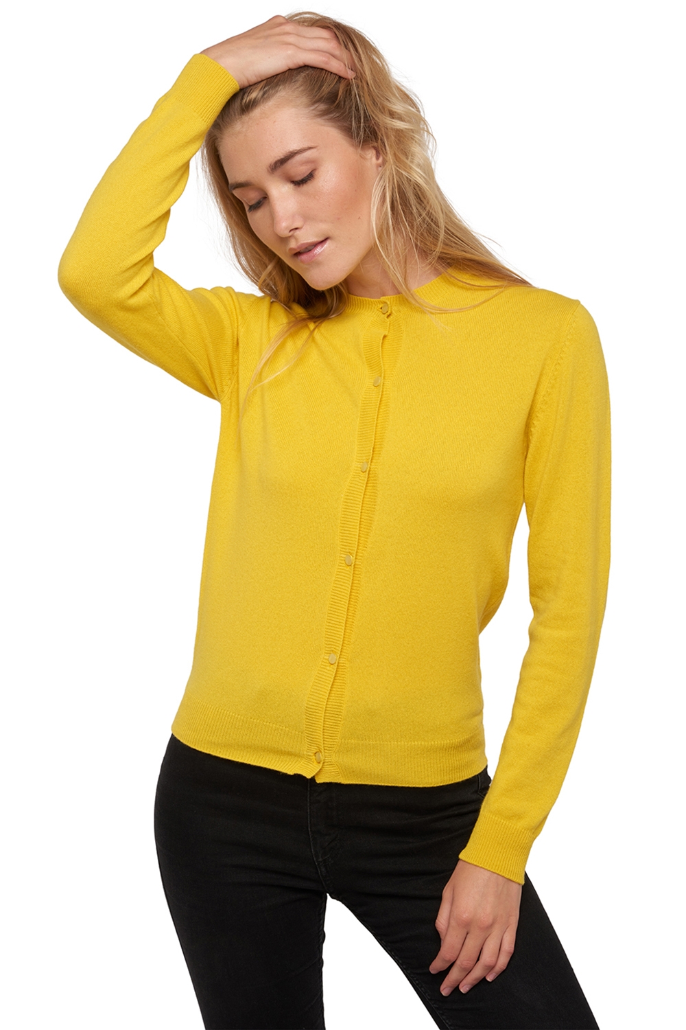 Cachemire pull femme collection printemps ete tyra first sunny yellow s