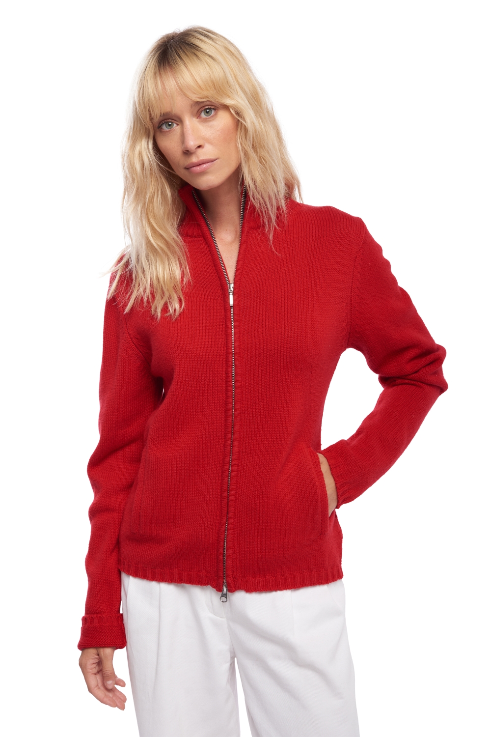 Cachemire pull femme epais elodie rouge velours xs