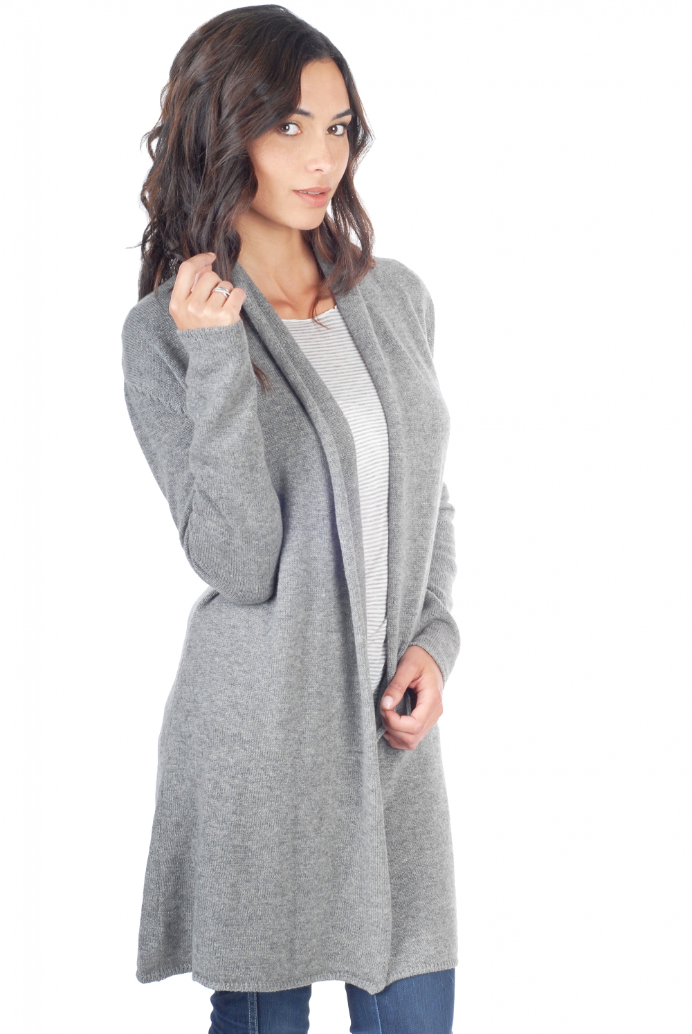 Cachemire pull femme epais perla gris chine xs