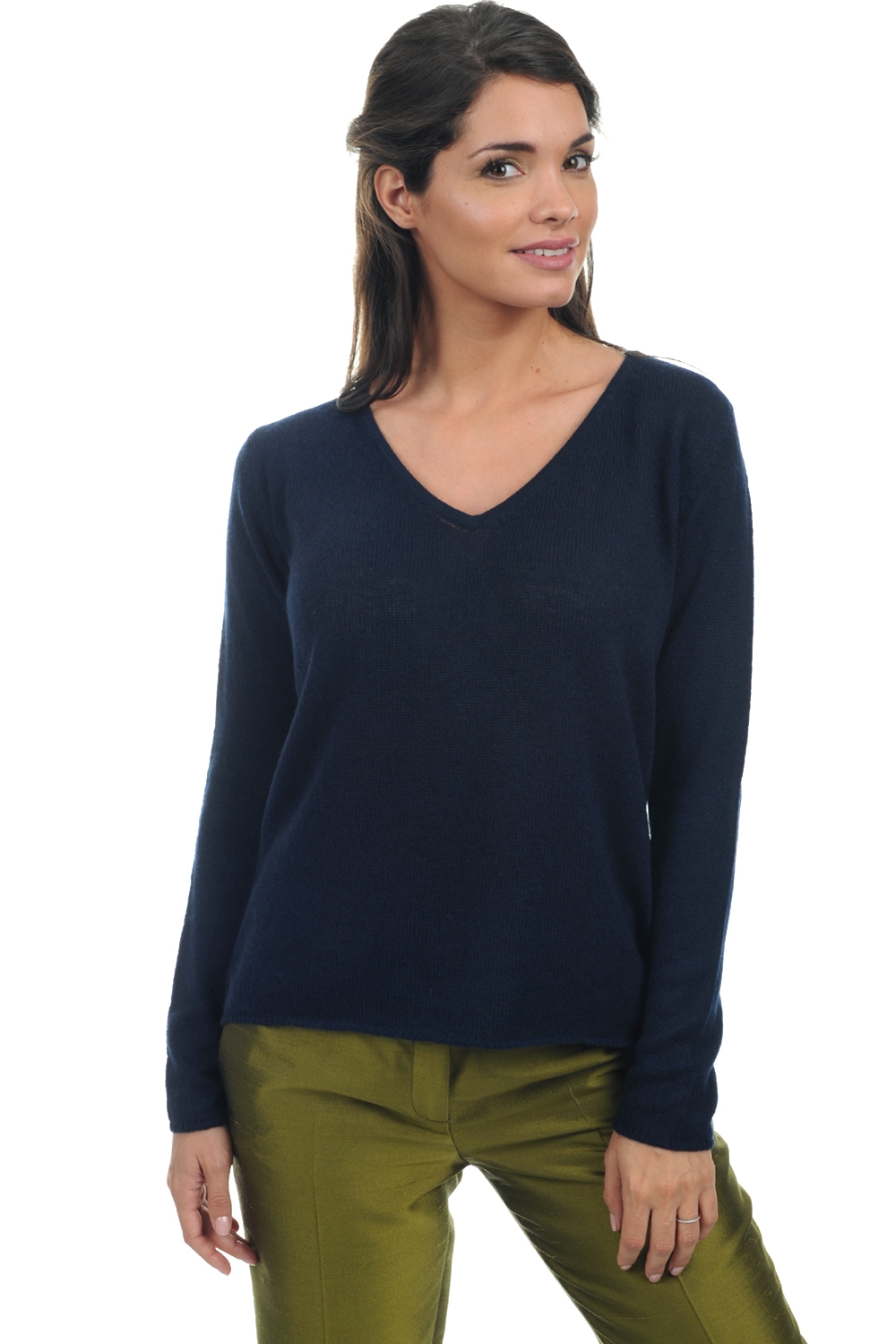 Cachemire pull femme les intemporels flavie marine fonce 4xl