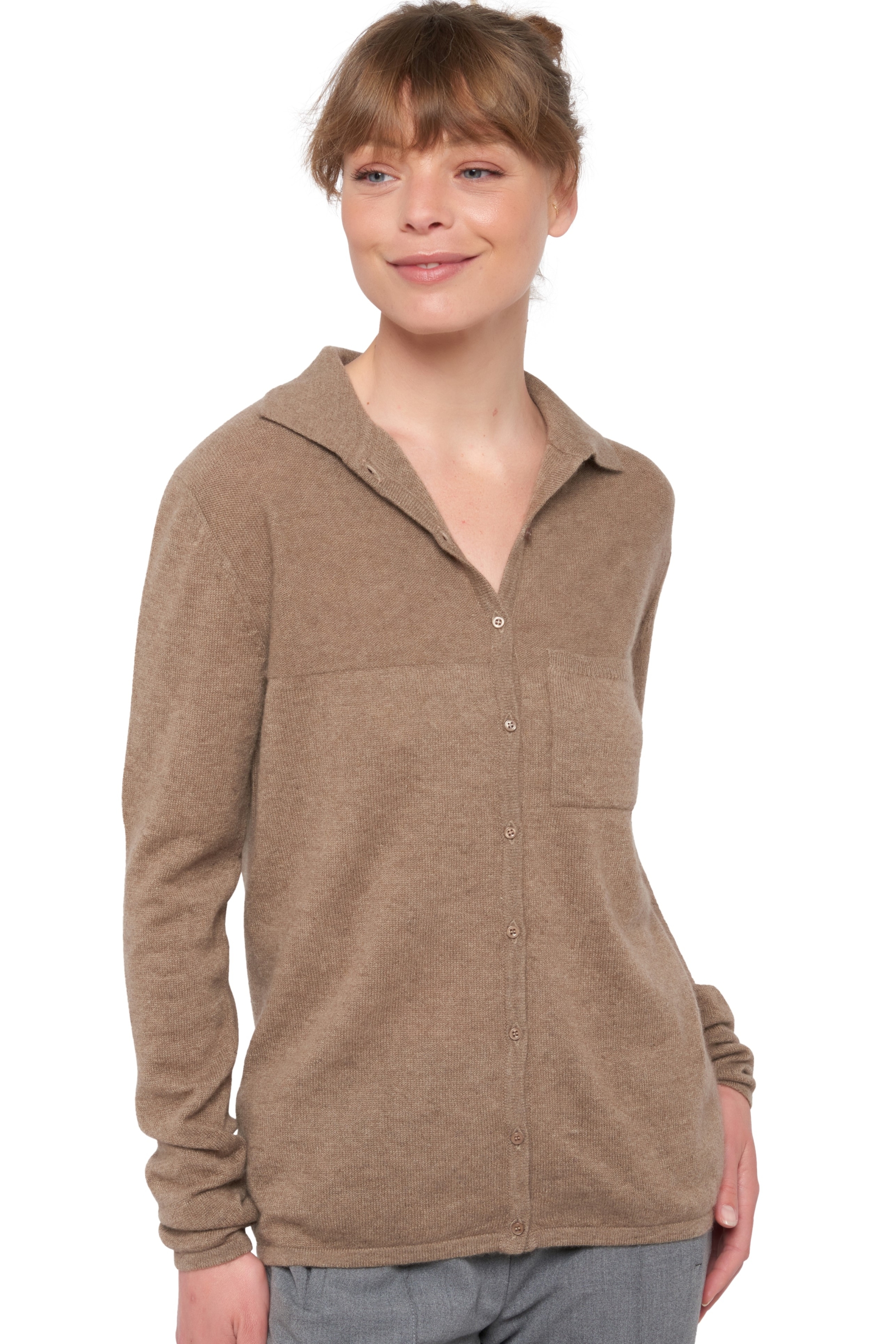 Cachemire pull femme soldes umea natural brown m