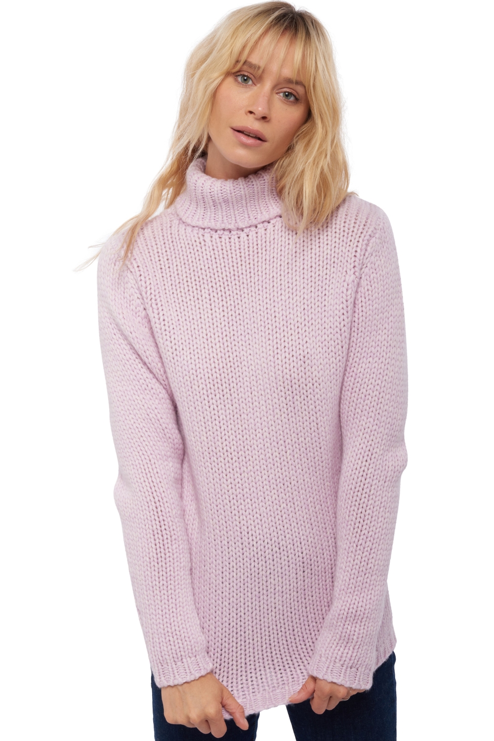 Cachemire pull femme vicenza lilas rose pale m