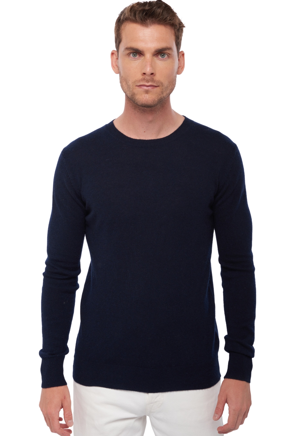 Cachemire pull homme col rond tao first marine fonce l