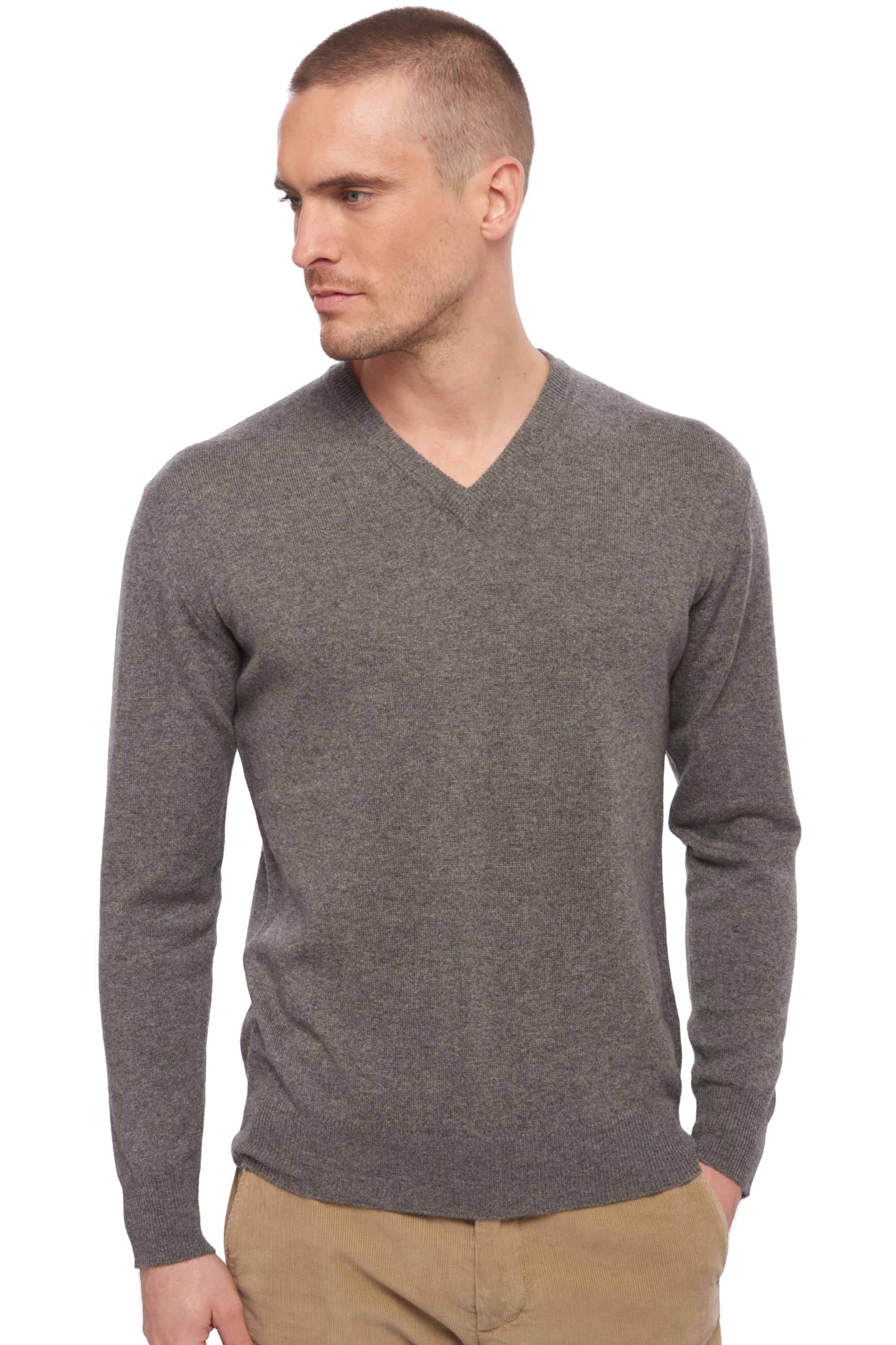 Cachemire pull homme col v hippolyte marmotte chine 