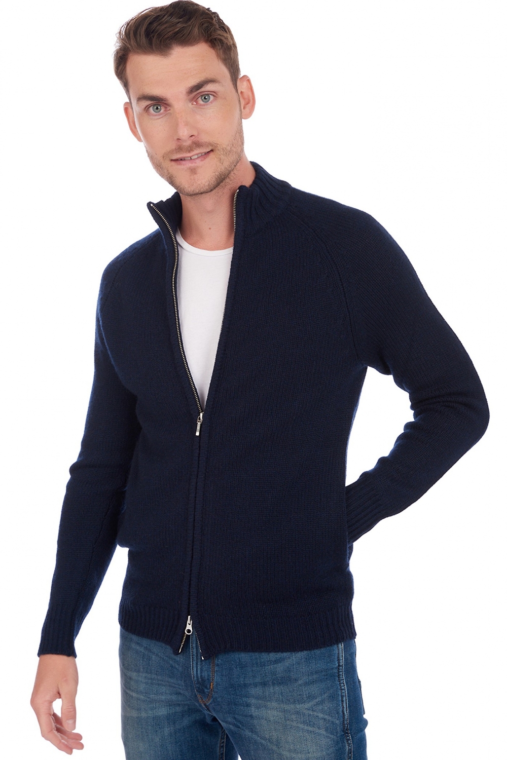 Cachemire pull homme epais argos marine fonce l