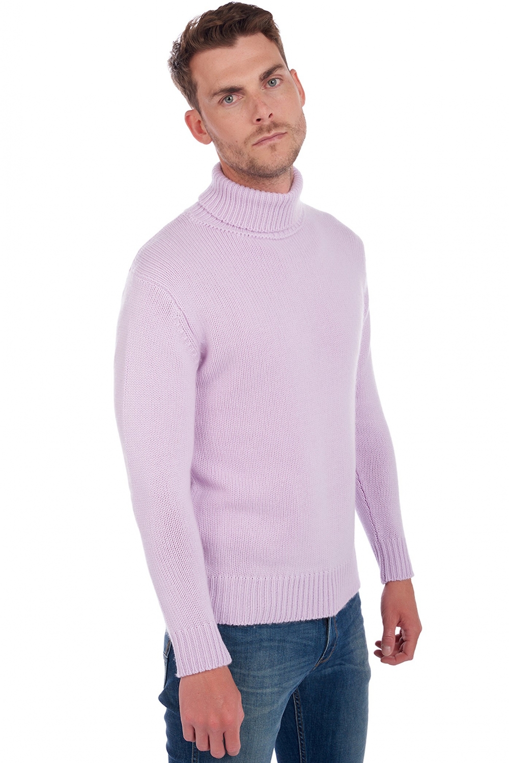 Cachemire pull homme epais artemi lilas m