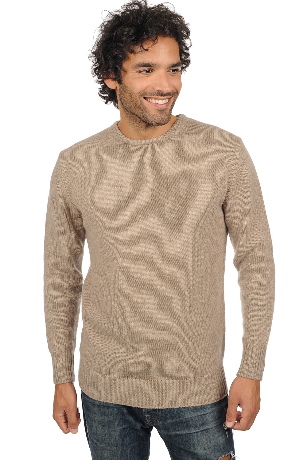 Cachemire pull homme epais bilal natural brown xl