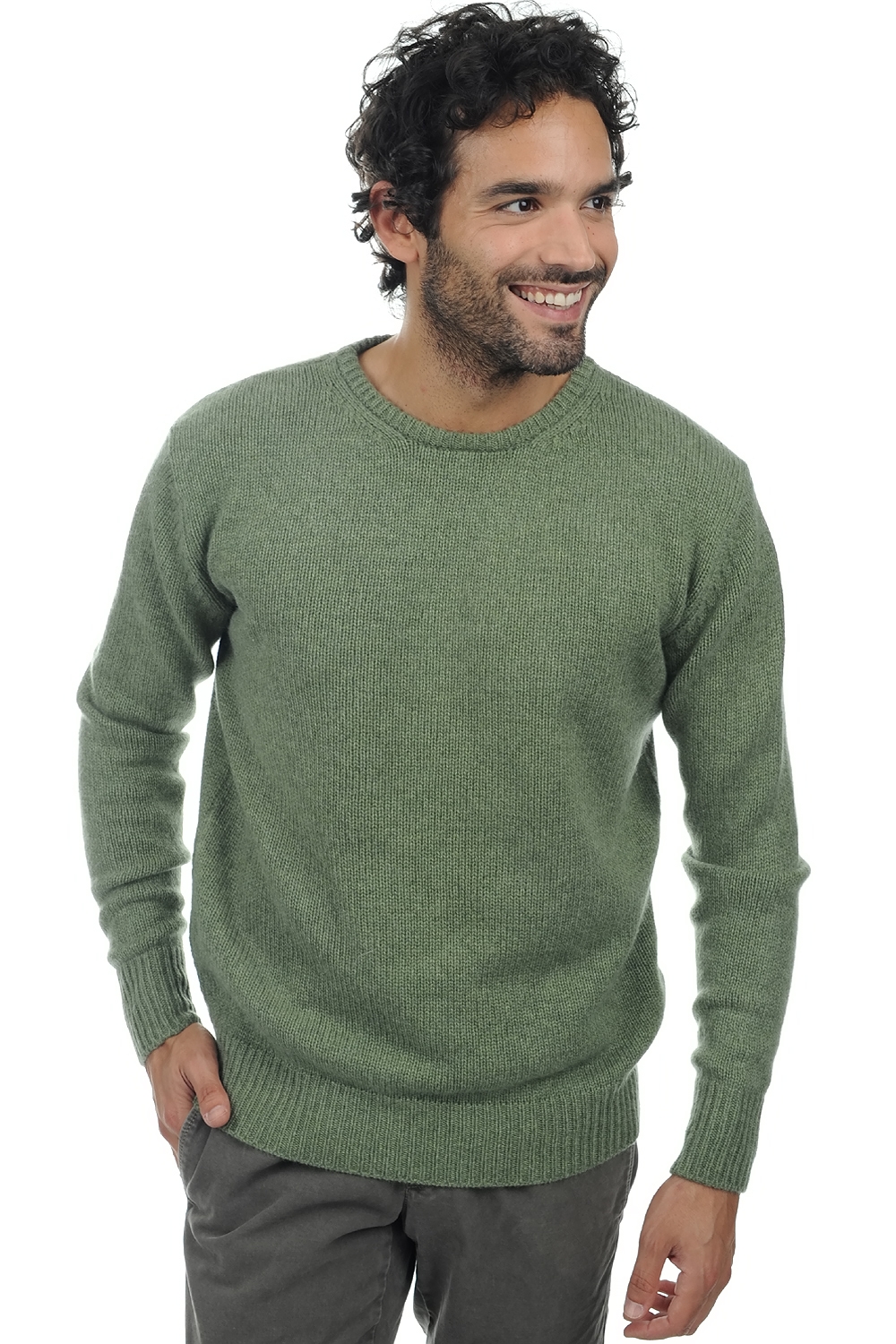 Cachemire pull homme epais bilal vert chine s