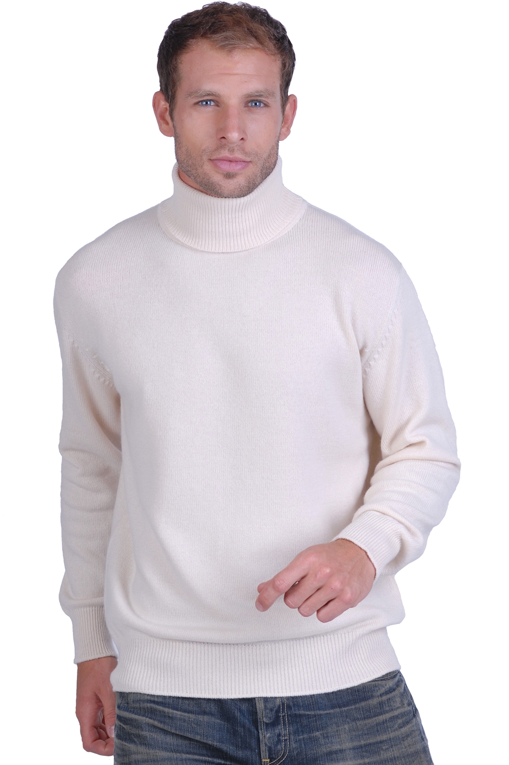 Cachemire pull homme epais edgar 4f ecru 2xl