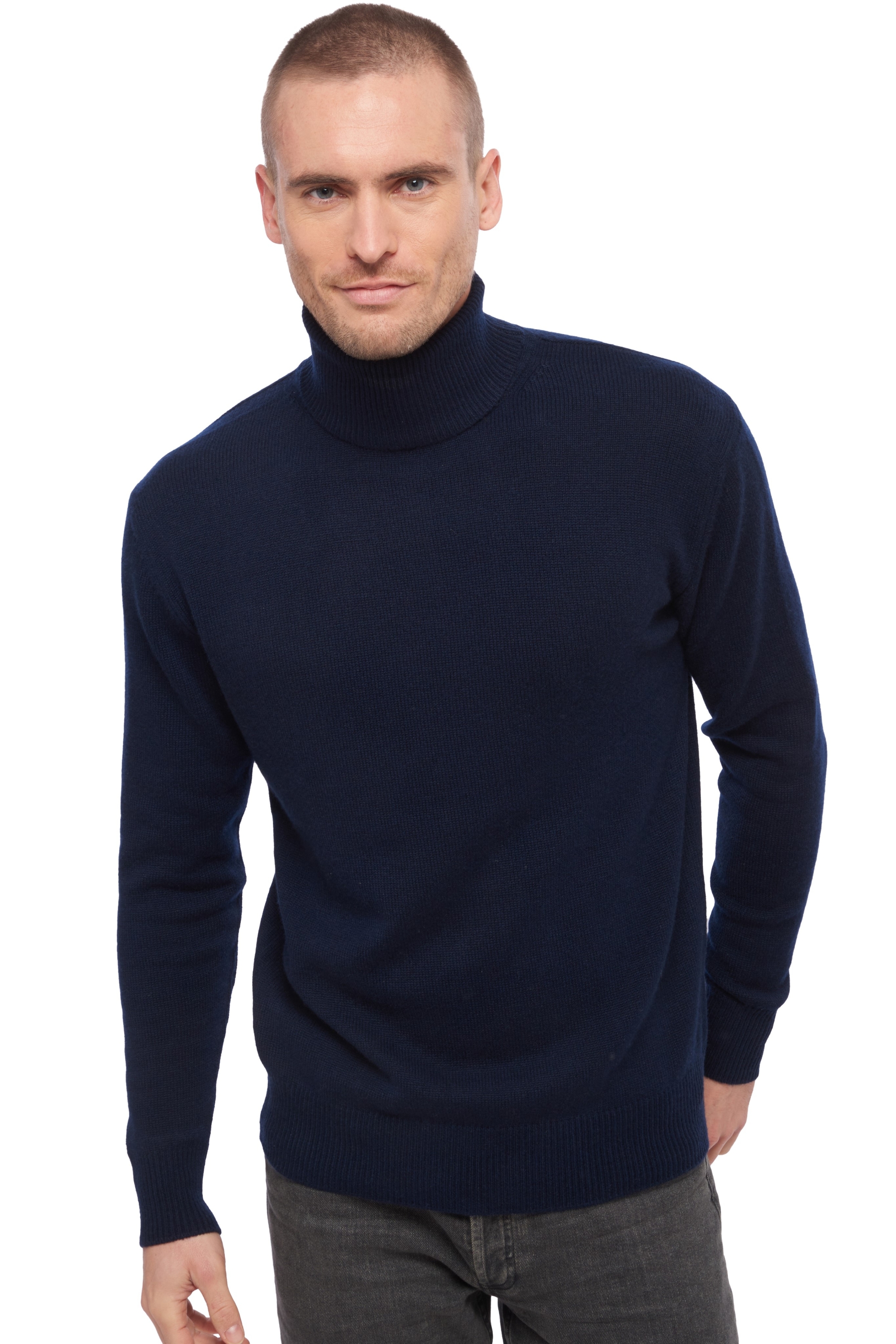 Cachemire pull homme epais edgar 4f marine fonce 4xl