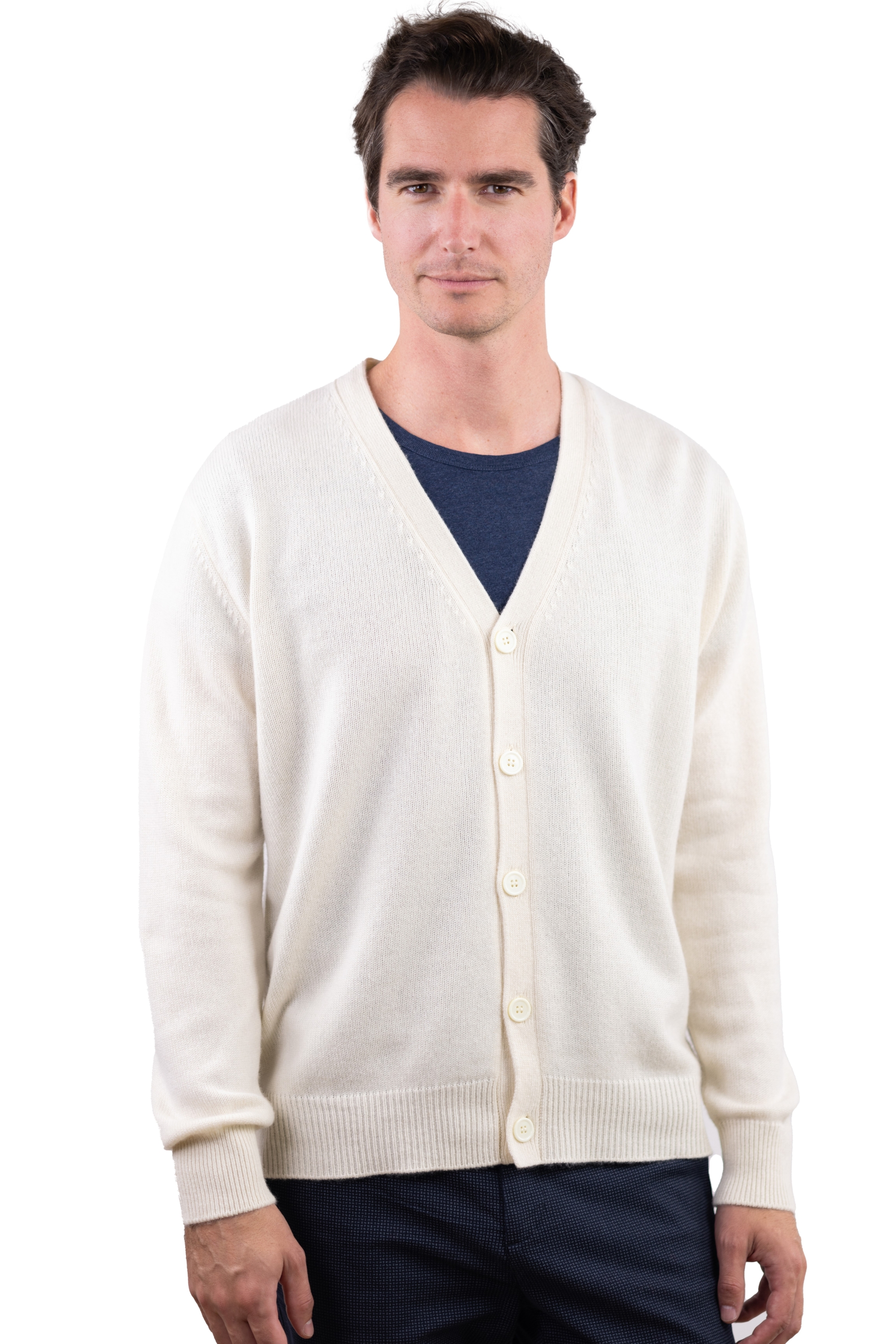 Cachemire pull homme epais leon natural ecru 4xl