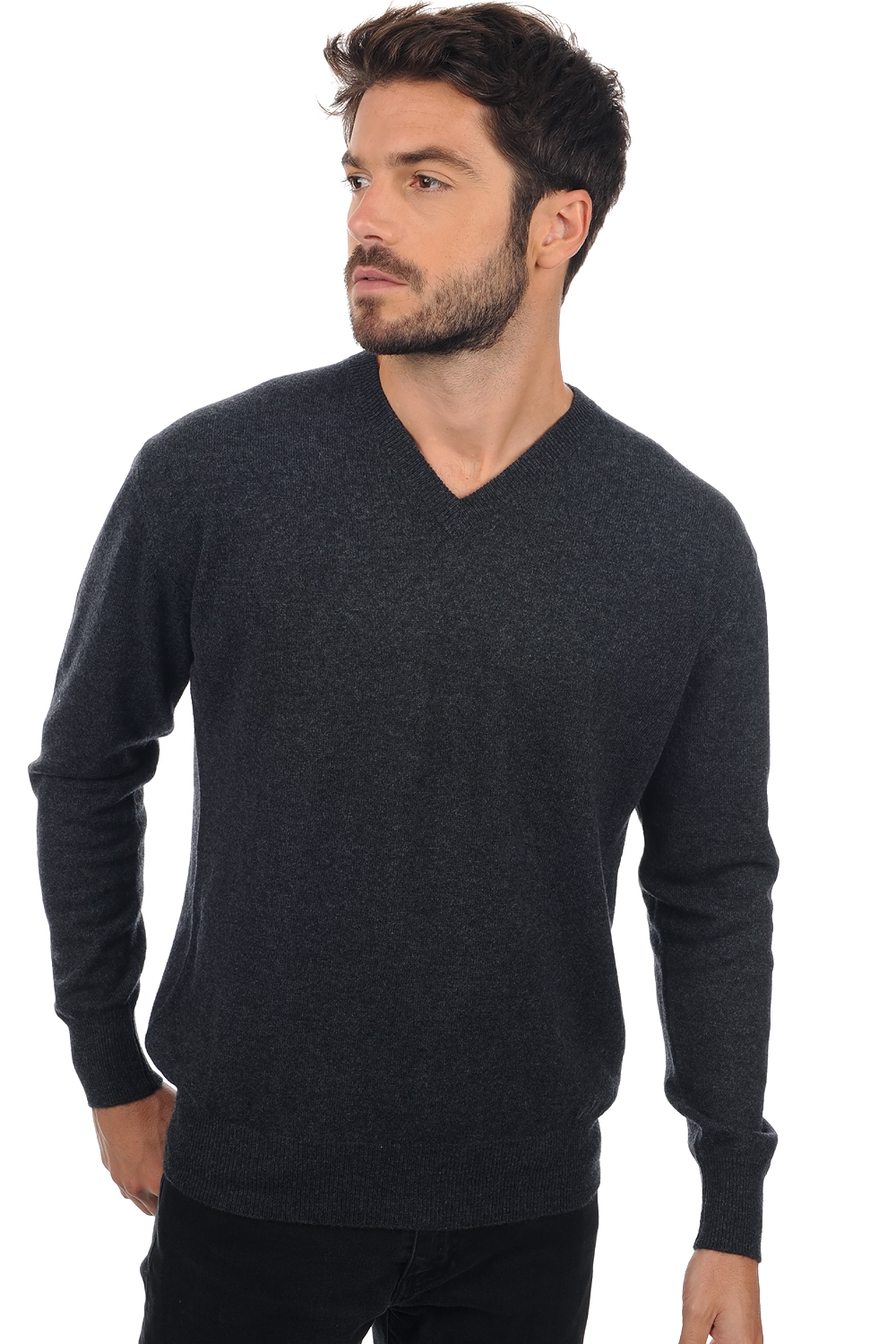 Cachemire pull homme hippolyte anthracite chine 3xl