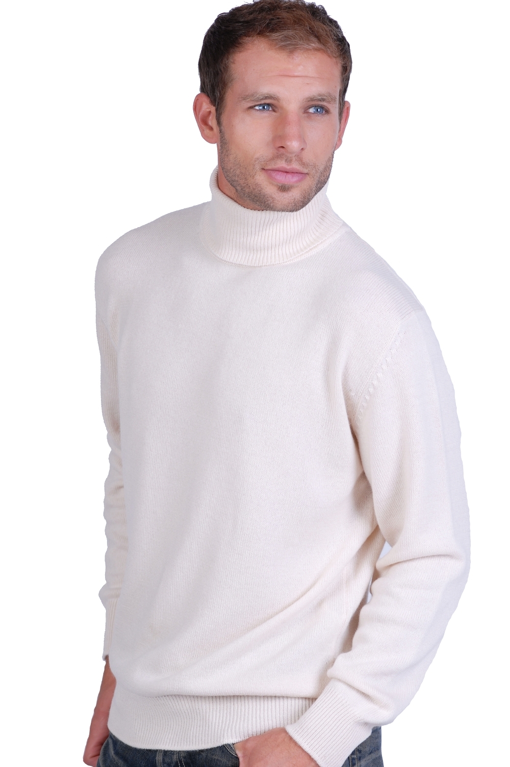 Cachemire pull homme les intemporels edgar natural ecru 4xl