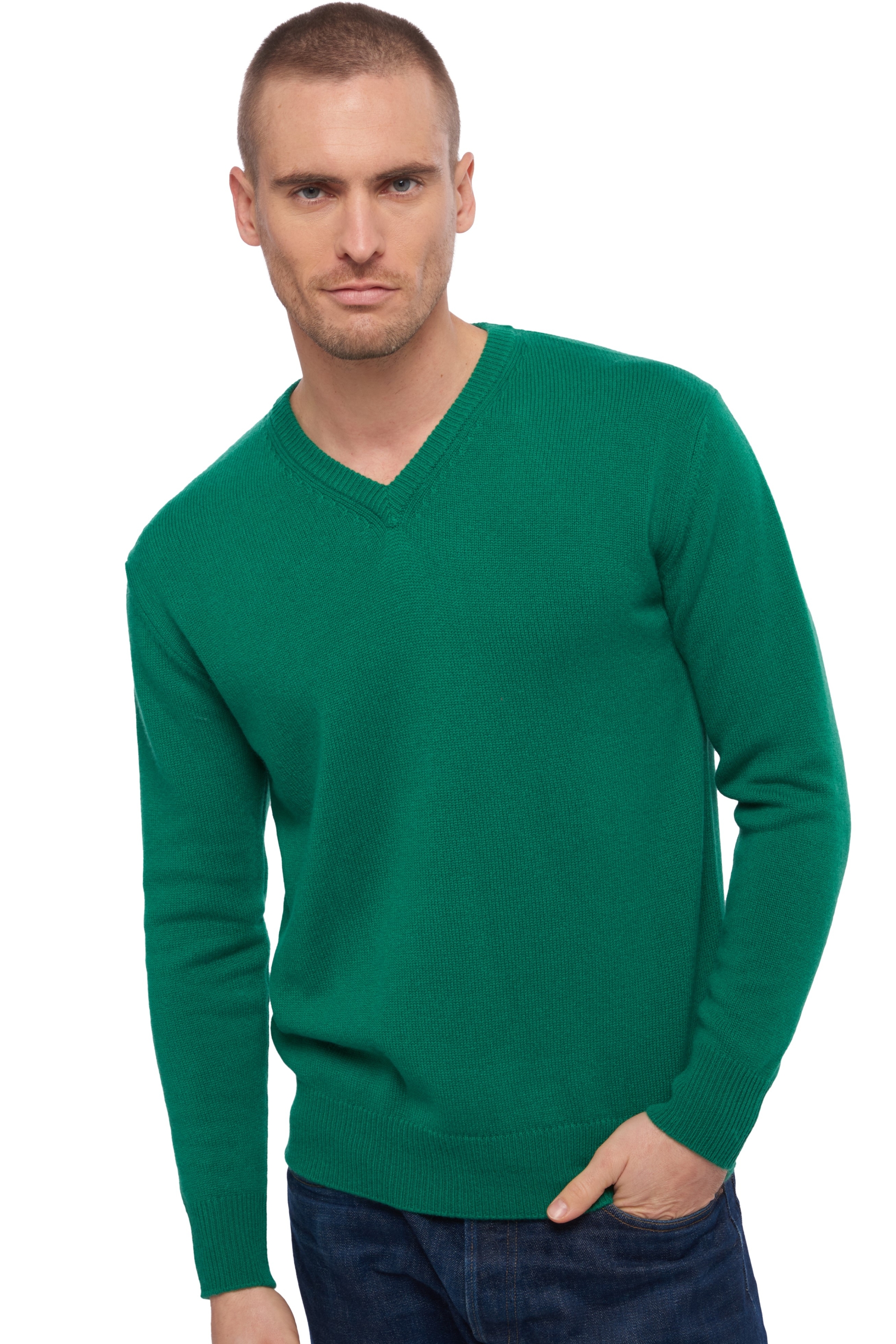 Cachemire pull homme les intemporels hippolyte 4f vert anglais 2xl