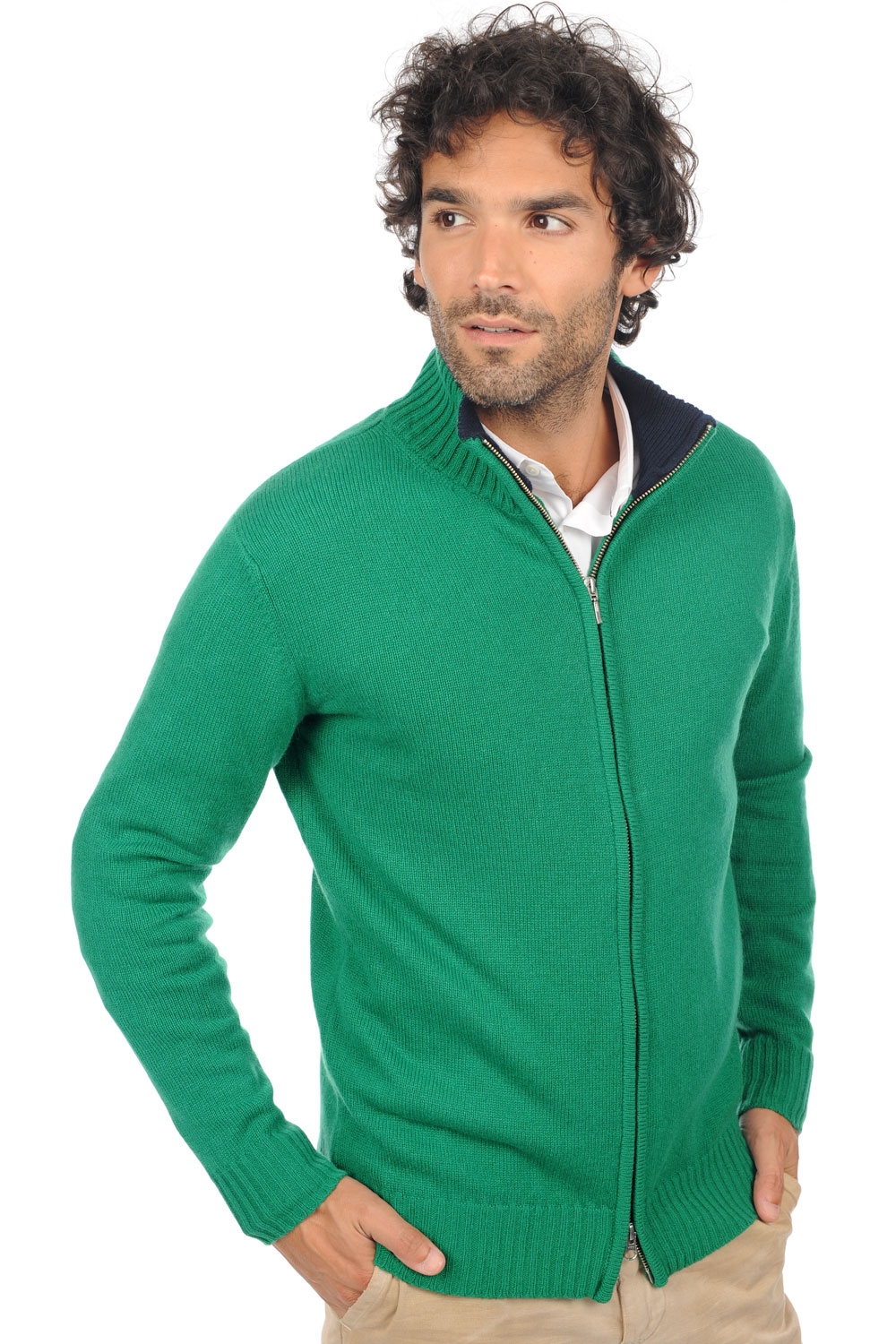 Cachemire pull homme maxime vert anglais marine fonce s