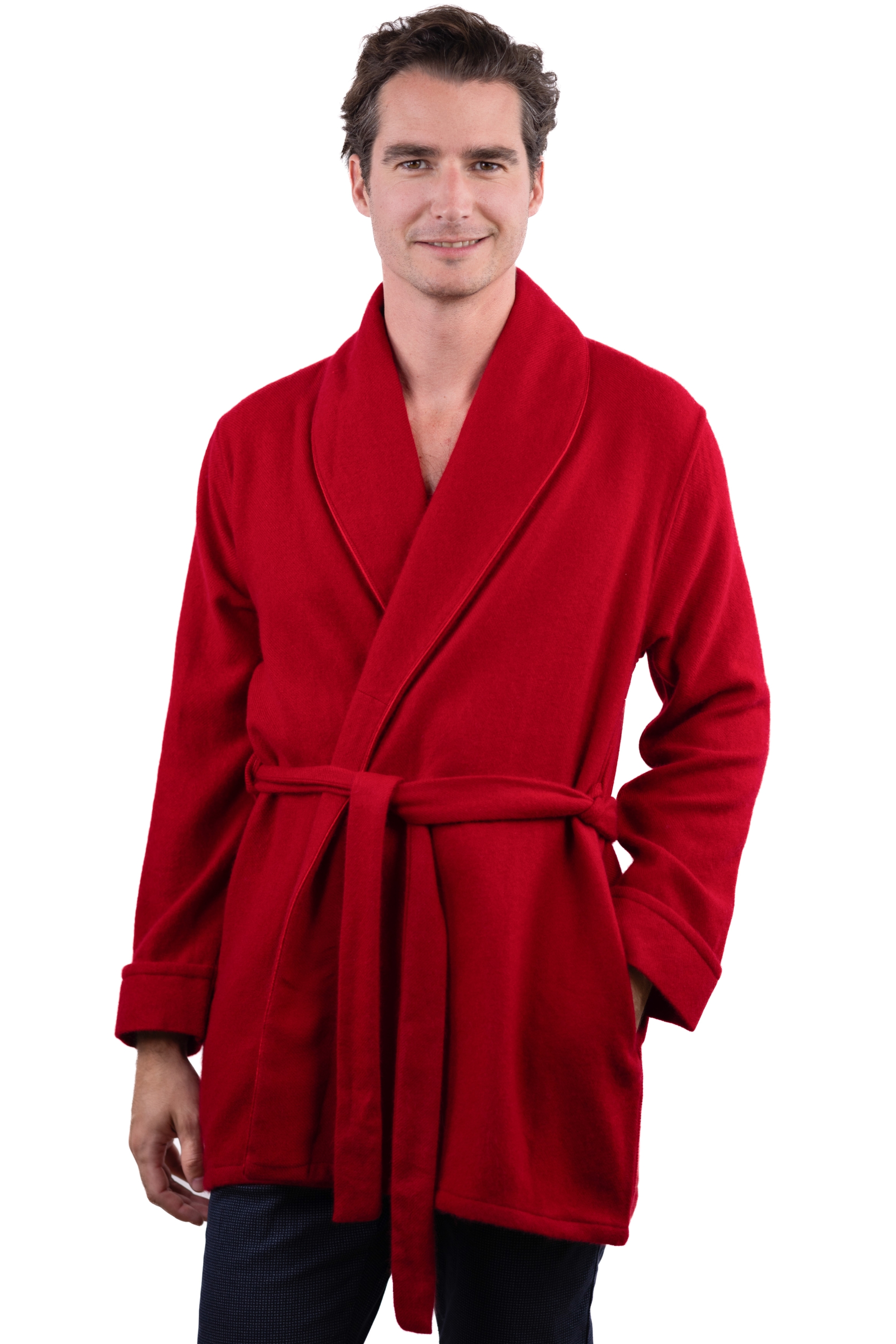 Cachemire pull homme soldes mylord rouge velours t1