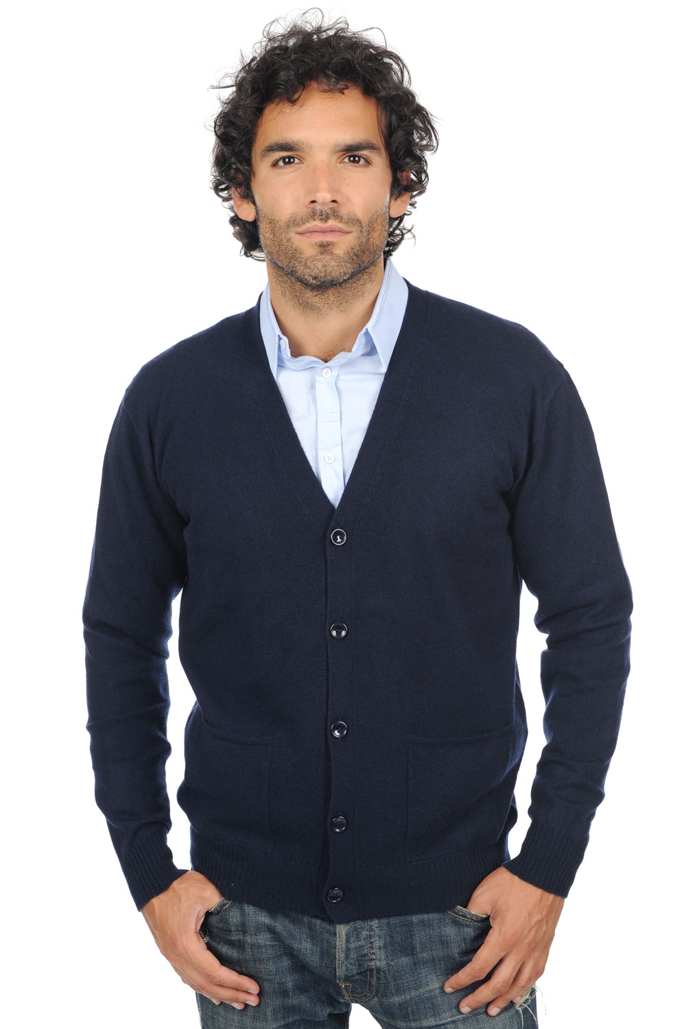 Cachemire pull homme yoni marine fonce xl
