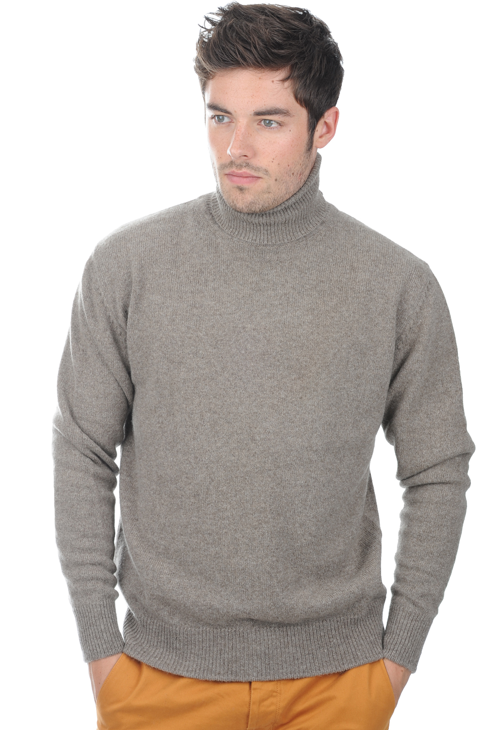 Yak pull homme col roule yakedgar marmotte naturel xs
